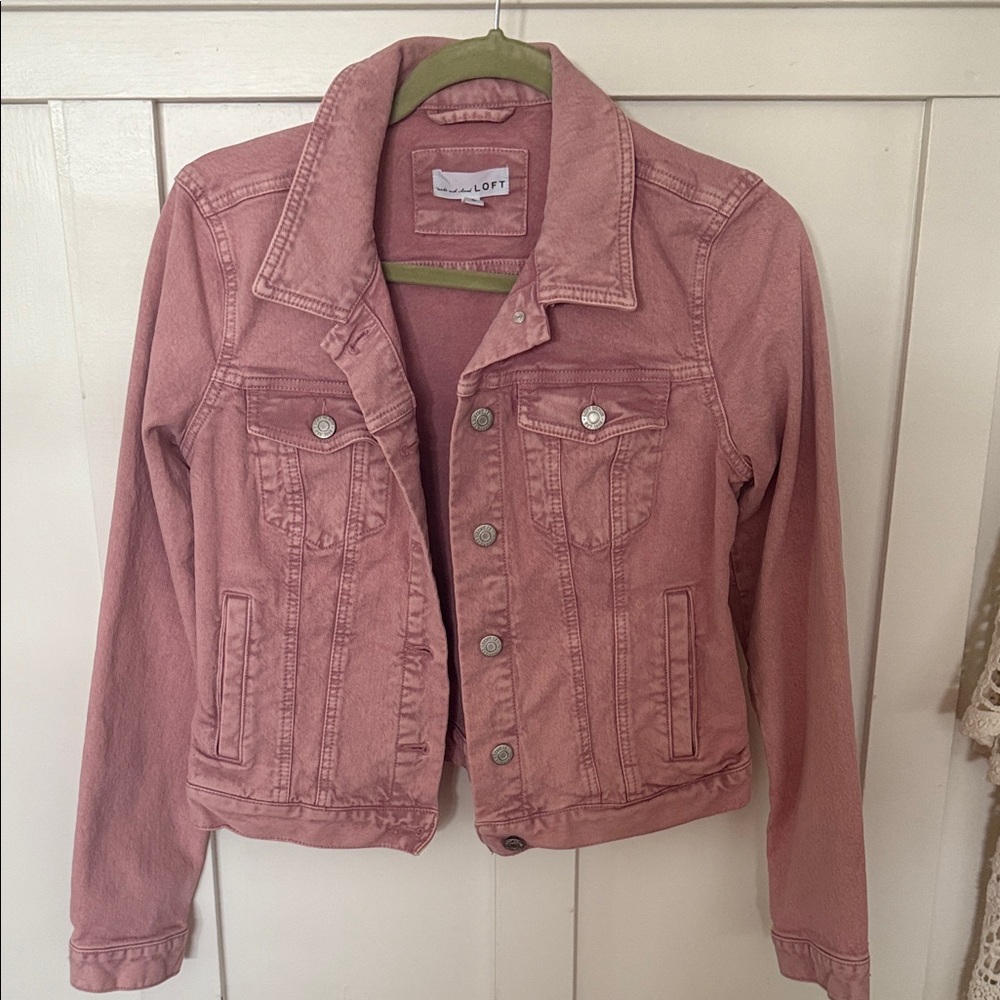 LOFT Women's Pink Denim Jacket